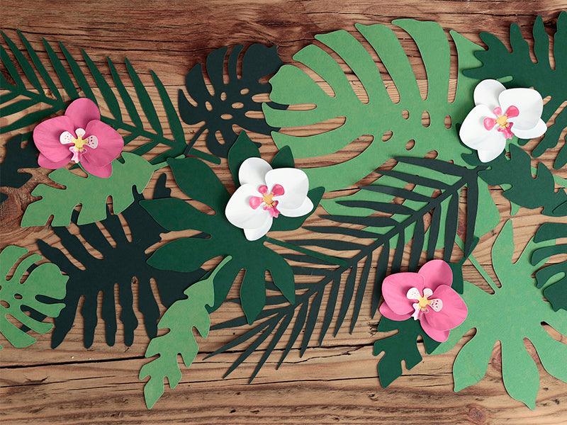 Papierdekoration Aloha - Tropische Blätter, Mix (1 VPE / 21 Stk.) - FeierGlanz