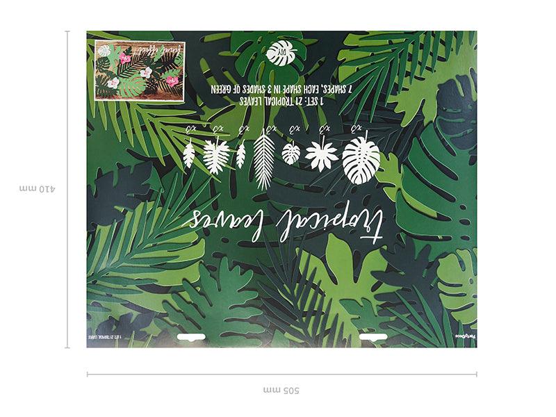 Papierdekoration Aloha - Tropische Blätter, Mix (1 VPE / 21 Stk.) - FeierGlanz