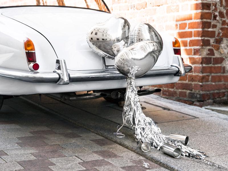 Auto-Dekorationsset - Herzen, silber - FeierGlanz