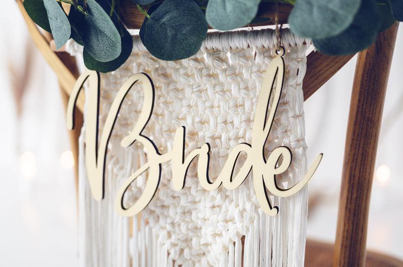 Stuhlanhänger - Bride Groom, Naturholz (1 VPE / 2 Stk.) - FeierGlanz