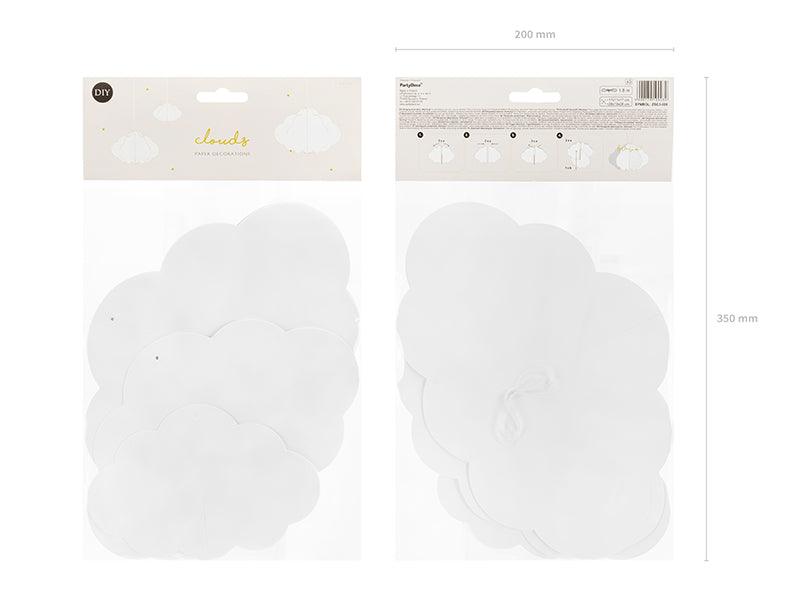 Wolken-Anhänger, weiß, 17-28cm (1 VPE / 3 Stk.) - FeierGlanz